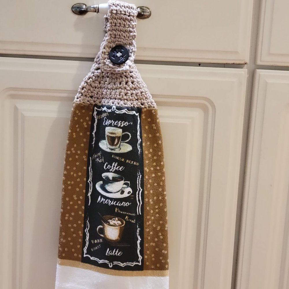 Crochet-topped Tea Towel/Dish Towel